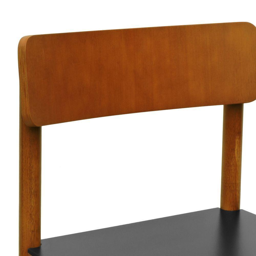 Cadeira Amber Madeira Maciça - Amêndoa Assento Mdf Bp Na Cor Preta - 2