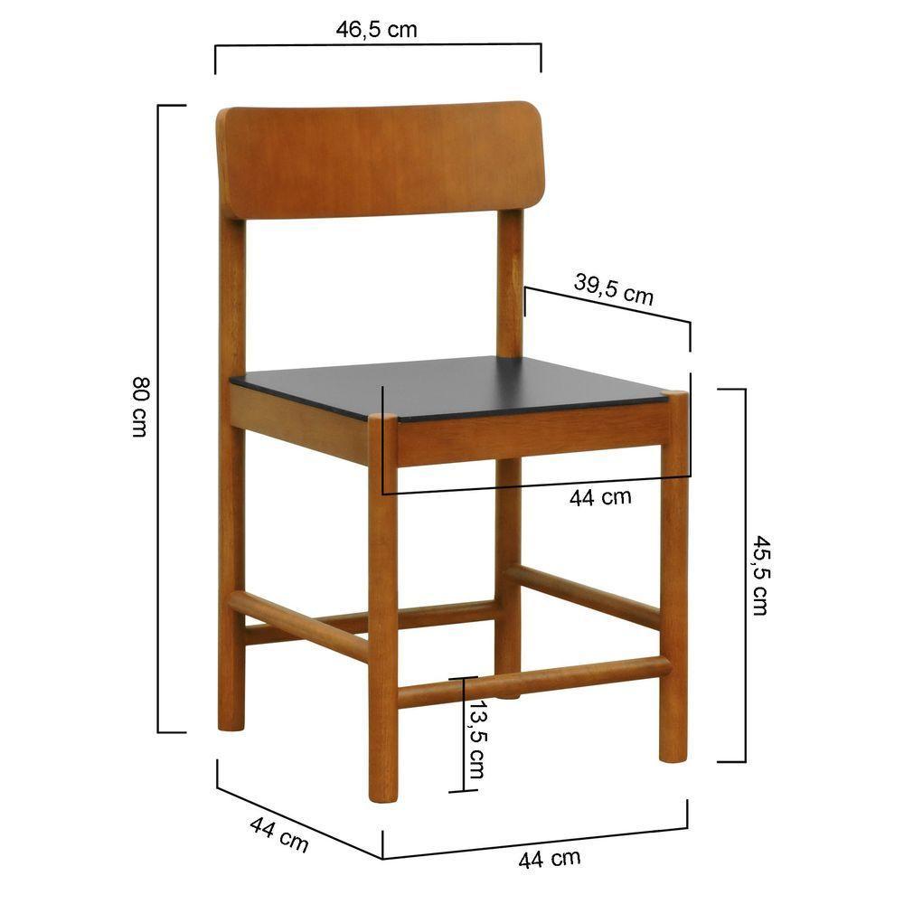 Cadeira Amber Madeira Maciça - Amêndoa Assento Mdf Bp Na Cor Preta - 4