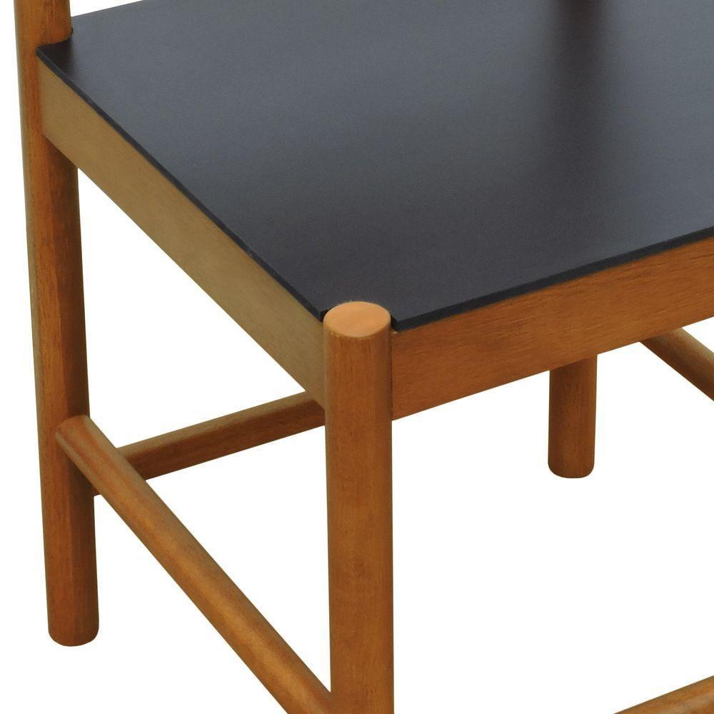 Cadeira Amber Madeira Maciça - Amêndoa Assento Mdf Bp Na Cor Preta - 8