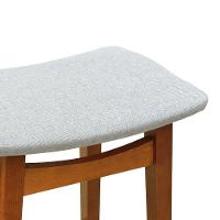 Banco Alto Confort Madeira Maciça Assento Anatômico - Amêndoa Estofado Linho Bege Mescla Impermeável - 2