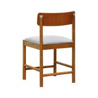 Cadeira Amber Madeira Maciça - Amêndoa Assento Estofado Linho Bege Mescla Impermeável - 8