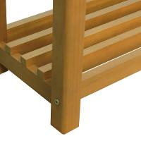 Banco Sapateira Viena Madeira Maciça - Natural Assento Estofado Corano Caramelo - 2