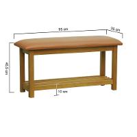 Banco Sapateira Viena Madeira Maciça - Natural Assento Estofado Corano Caramelo - 6