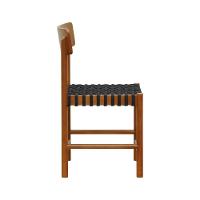 Cadeira Amber Madeira Maciça - Amêndoa Trançado Corda Na Cor Preta - 5