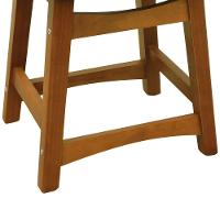 Banco Baixo Confort Madeira Maciça Assento Anatômico - Amêndoa Estofado Linho Cinza Mescla Impermeável - 5