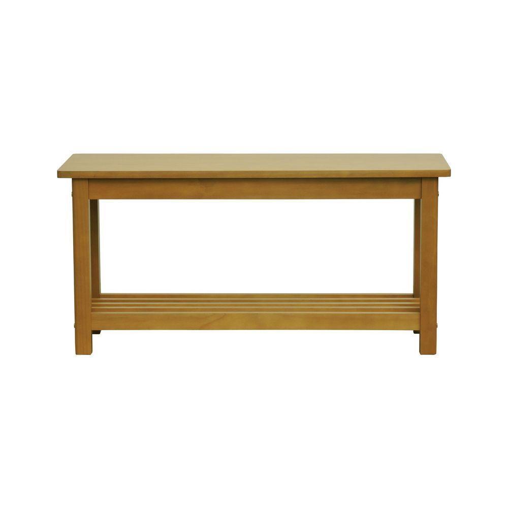 Banco Sapateira Viena Madeira Maciça - Natural Assento Natural Madeira - 5