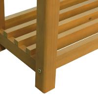 Banco Sapateira Viena Madeira Maciça - Natural Assento Natural Madeira - 2