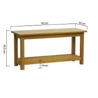 Banco Sapateira Viena Madeira Maciça - Natural Assento Natural Madeira - 6