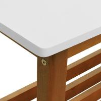 Banco Sapateira Viena Madeira Maciça - Amêndoa Assento Madeira Laqueado Off-white - 2