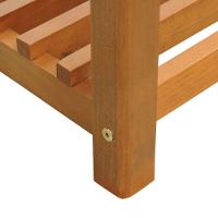 Banco Sapateira Viena Madeira Maciça - Amêndoa Assento Madeira Laqueado Off-white