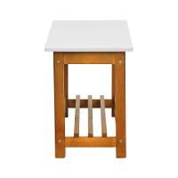 Banco Sapateira Viena Madeira Maciça - Amêndoa Assento Madeira Laqueado Off-white - 6