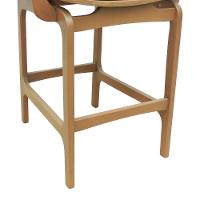 Banqueta Alta Bistrô Apollo Com Braços Encosto Telinha Natural E Assento Anatômico - Natural Estofado Linho Bege - 3