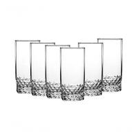 Jogo 6 Copos De Vidro 330ml Cristal Diamond Vinho Suco água 330ml - 1