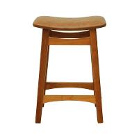 Banco Médio Confort Madeira Maciça Assento Anatômico - Amêndoa Estofado Corano Marrom Mescla - 3