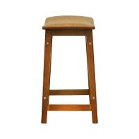 Banco Médio Confort Madeira Maciça Assento Anatômico - Amêndoa Estofado Corano Marrom Mescla - 5