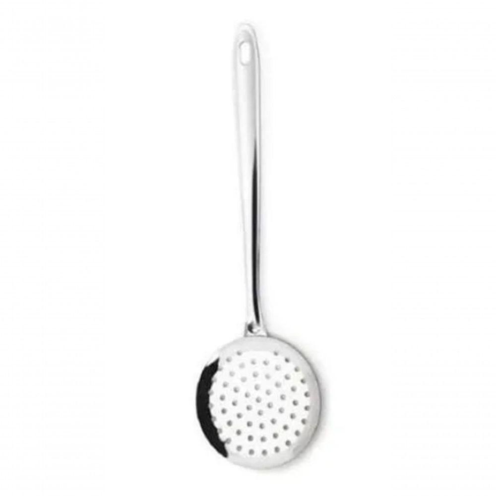 Espátula Em Aço Inox Fritar Fritura Peneira Escumadeira - 1