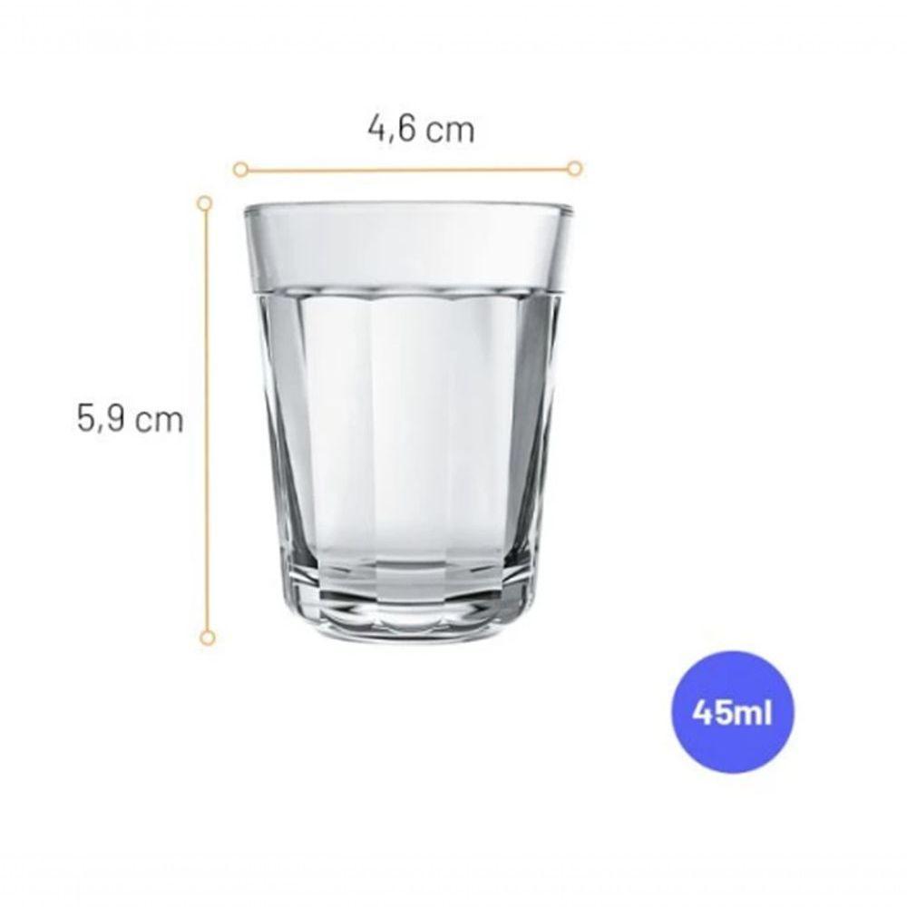 Jogo 6 Copo Dose Shot Aperitivo 45ml Tequila Cachaça Licor Pinga - 4