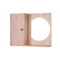 Armário para Banheiro com Espelho Redondo Madeira Clara - 1