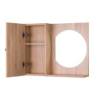 Armário para Banheiro com Espelho Redondo Madeira Clara - 6