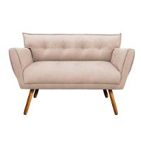 Kit 1 Namoradeira e 1 Poltrona Anitta Suede Bege - Drossi - 2