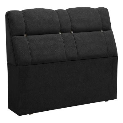 Cabeceira Com Baú Itália Cama Box Queen 160 Cm Suede Preto