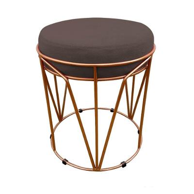 Puff Babu Suede Base Cobre D´rossi Marrom