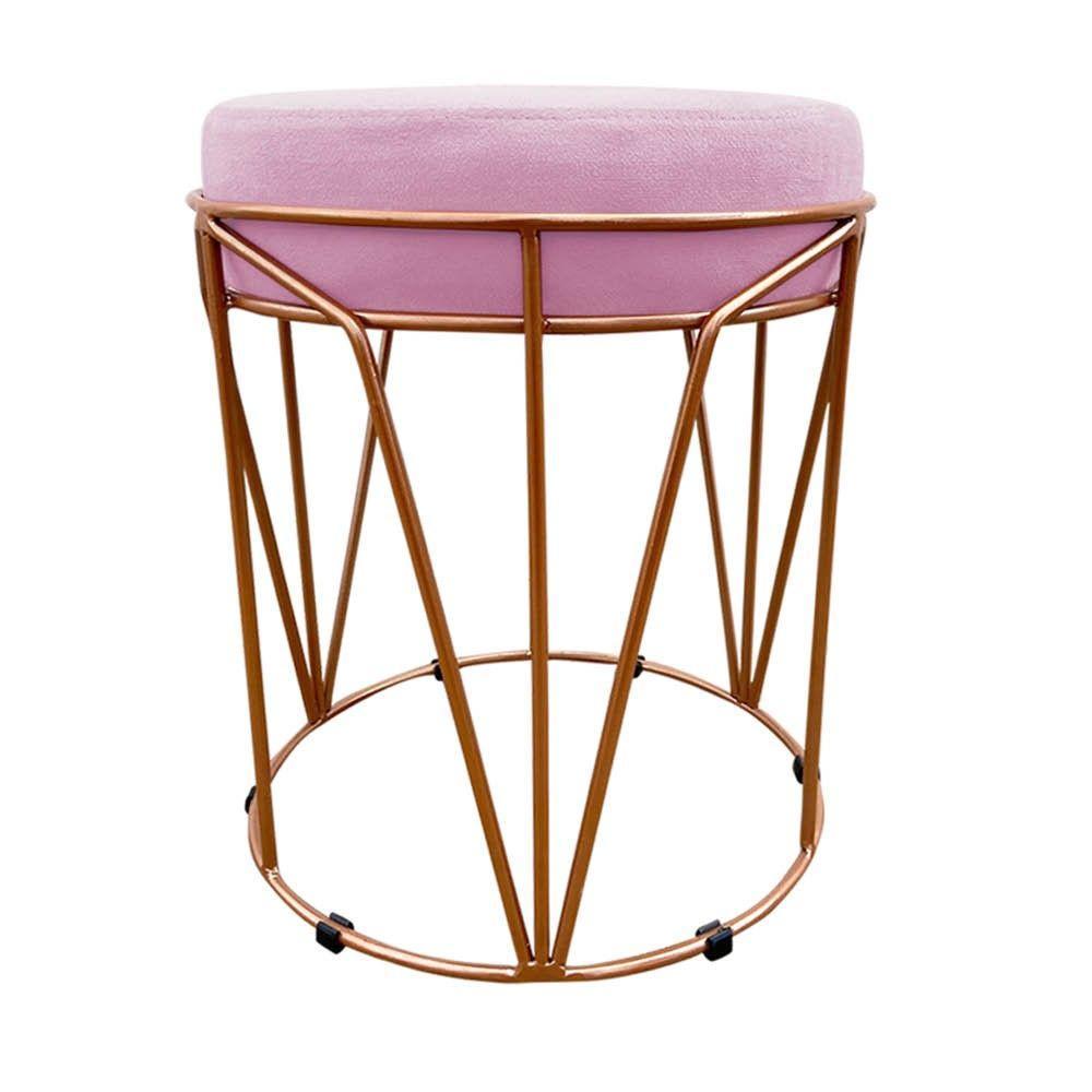 Puff Babu Suede Base Cobre D´rossi Rosa Bebê - 6