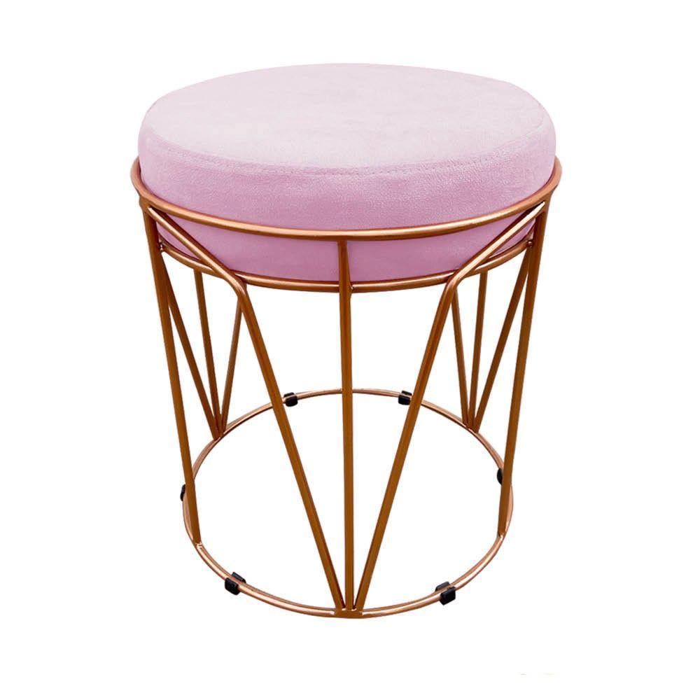 Puff Babu Suede Base Cobre D´rossi Rosa Bebê - 8