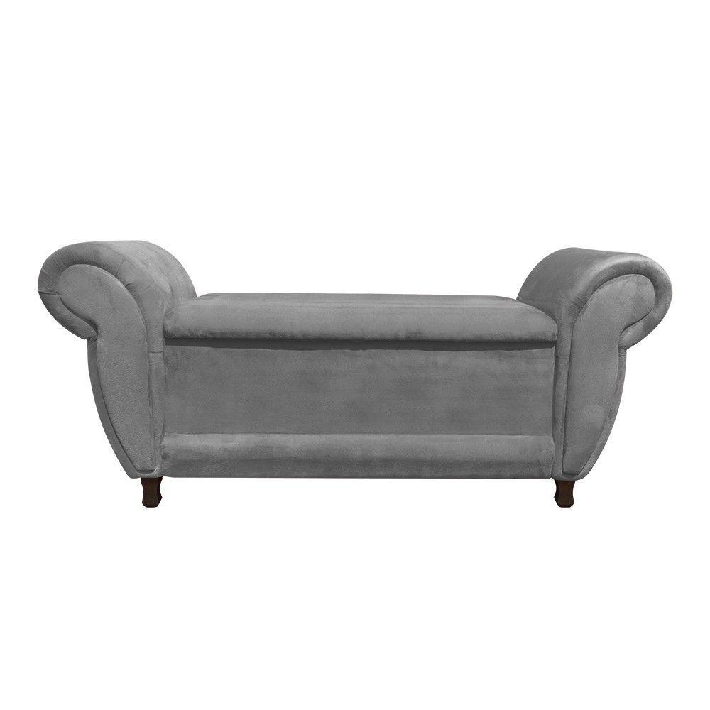 Recamier com Baú Itália Suede Grafite - 3