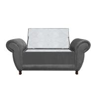 Recamier com Baú Itália Suede Grafite - 6