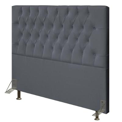 Cabeceira Cama Box Casal 140cm Diamante D10 Suede Cinza