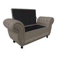 Recamier Baú Londres 1,20 M Suede Marrom Rato - 2