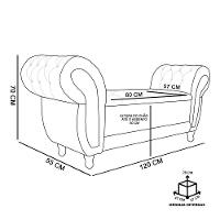 Recamier Baú Londres 1,20 M Suede Marrom Rato - 6