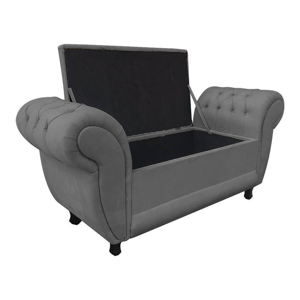 Recamier Baú Londres 1,20 M Suede Grafite - 5