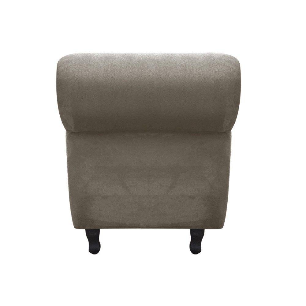 Recamier com Baú Itália Suede Marrom Rato - 6