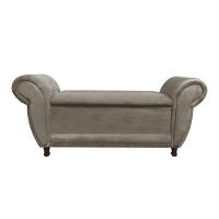 Recamier com Baú Itália Suede Marrom Rato - 5