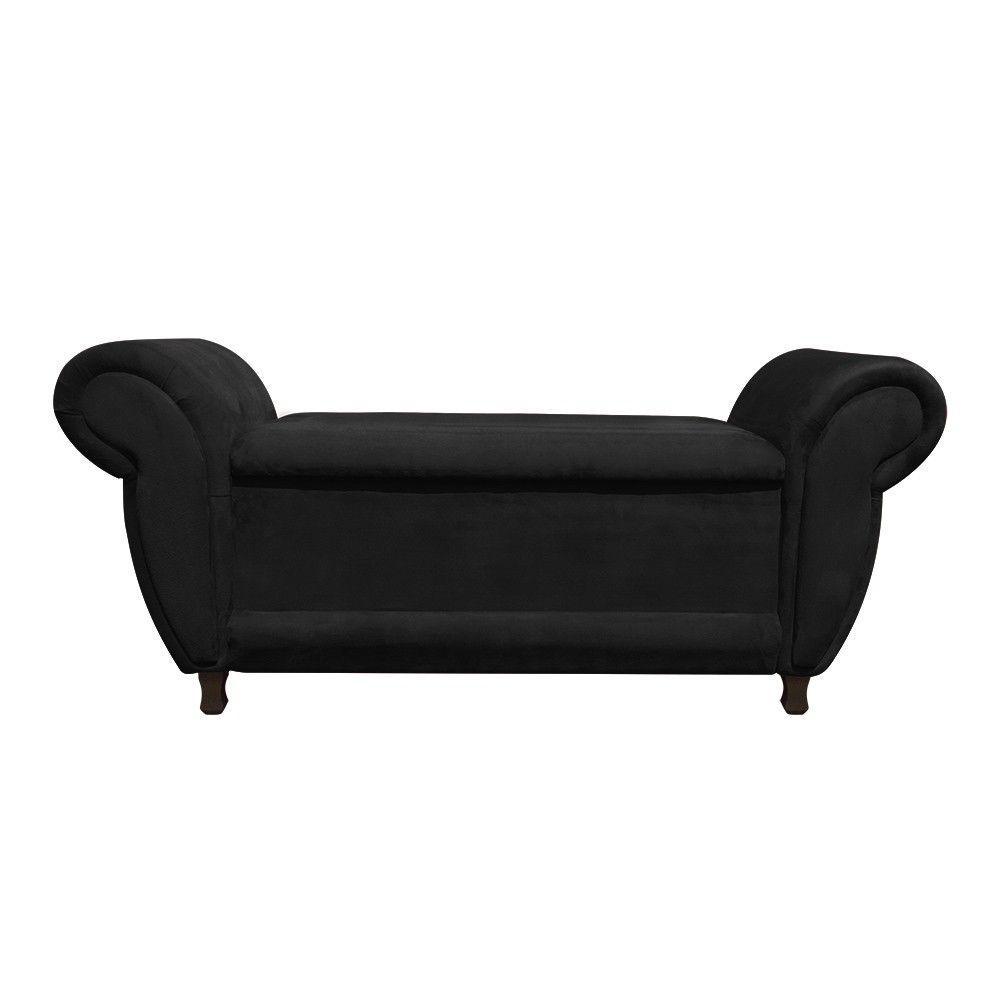 Recamier com Baú Itália Suede Preto - 2