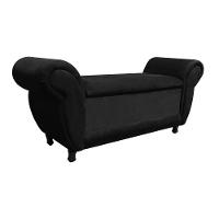 Recamier com Baú Itália Suede Preto - 1