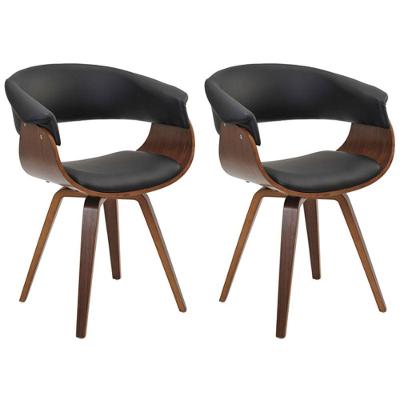 Kit 02 Cadeiras Decorativas para Escritório Recepção Ohana Fixa Pu Preto Gran Belo