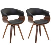 Kit 02 Cadeiras Decorativas para Escritório Recepção Ohana Fixa Pu Preto Gran Belo - 1