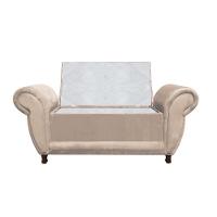 Recamier com Baú Itália Suede Bege - 2