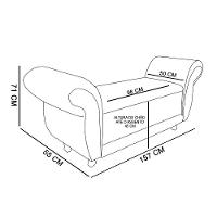 Recamier com Baú Itália Suede Bege - 3