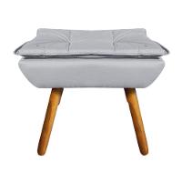 Puff Decorativo Opala Corino Pés Palito D´rossi Cinza - 1