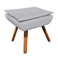 Puff Decorativo Opala Corino Pés Palito D´rossi Cinza - 7