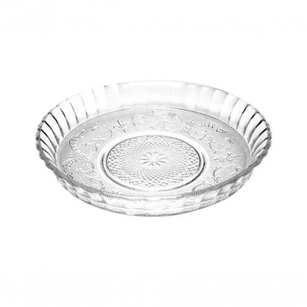 Prato Para Bolo De Vidro Decorado Redondo 7x31x31.5cm - 1
