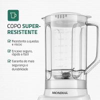 Liquidificador Pratic Power Mondial Branco L-97-W 60hz 127V - 6