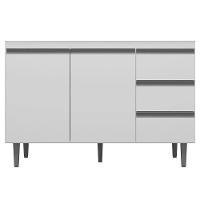 Balcão Gabinete Para Pia 120cm Sem Tampo 2 Portas 3 Gavetas Andréia Branco - Ajl Móveis - 1