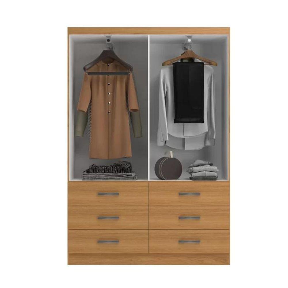 Guarda Roupa Casal Veneza Premium 2 Portas De Correr 6 Gavetas - Cinnamomo Cinnamomo - 4