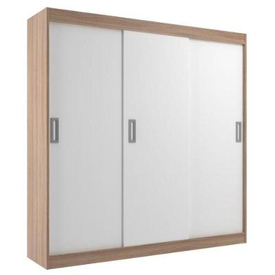 Guarda Roupa Casal Lisboa 3 Portas de Correr 2 Gavetas Branco - Demolição