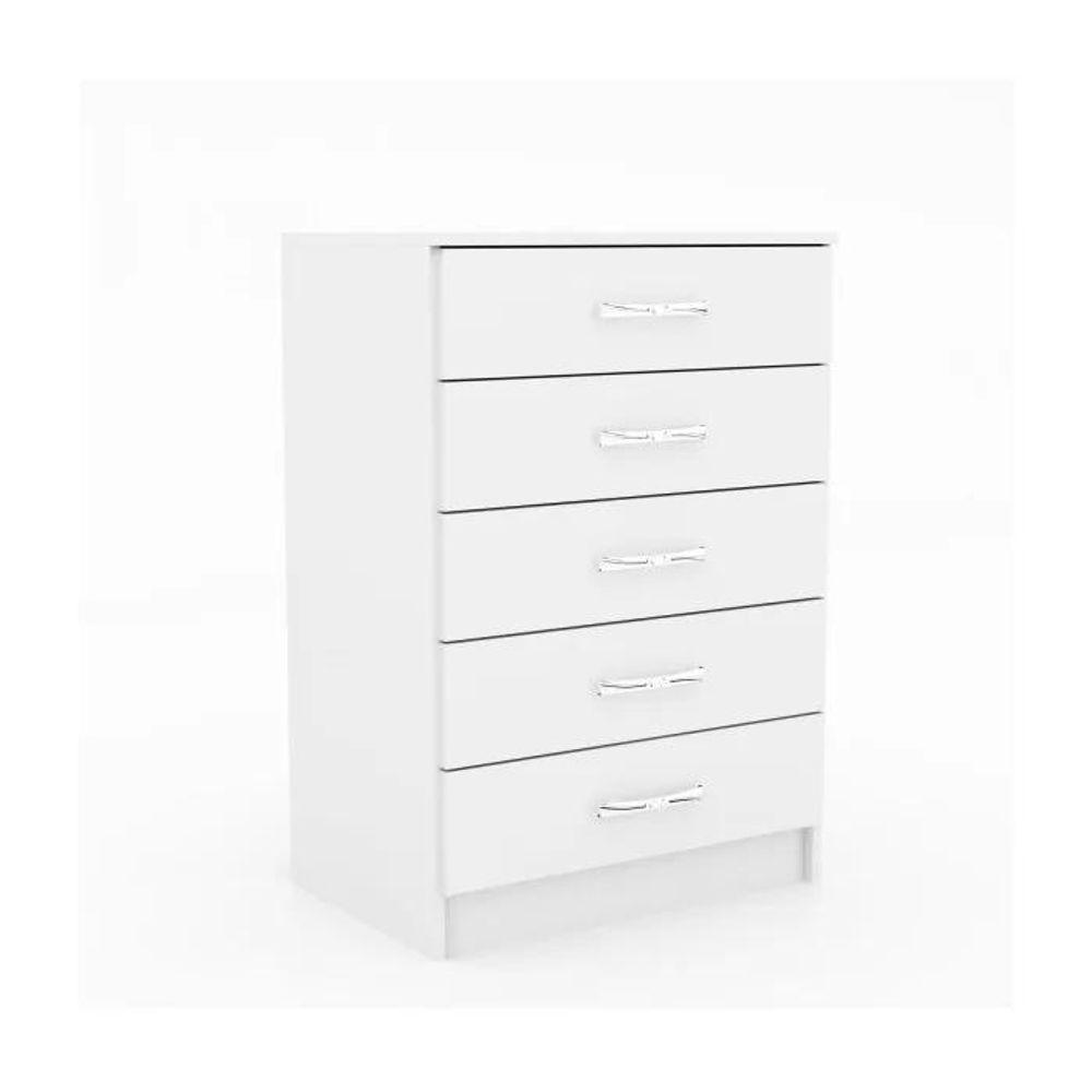 Cômoda 5 Gavetas Maxi - Branco Branco - 3